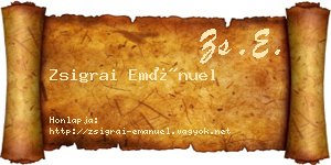 Zsigrai Emánuel névjegykártya
